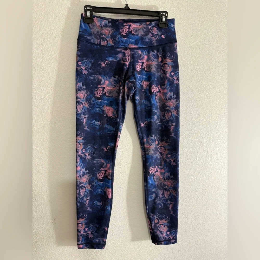 Lululemon Blue and Pink Patterned Leggings